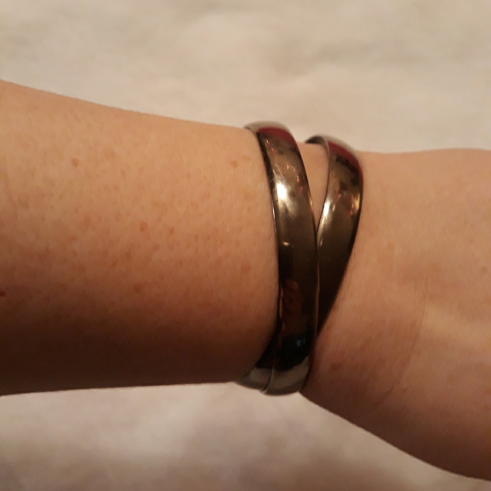 Chrome Double Bangle Bracelet